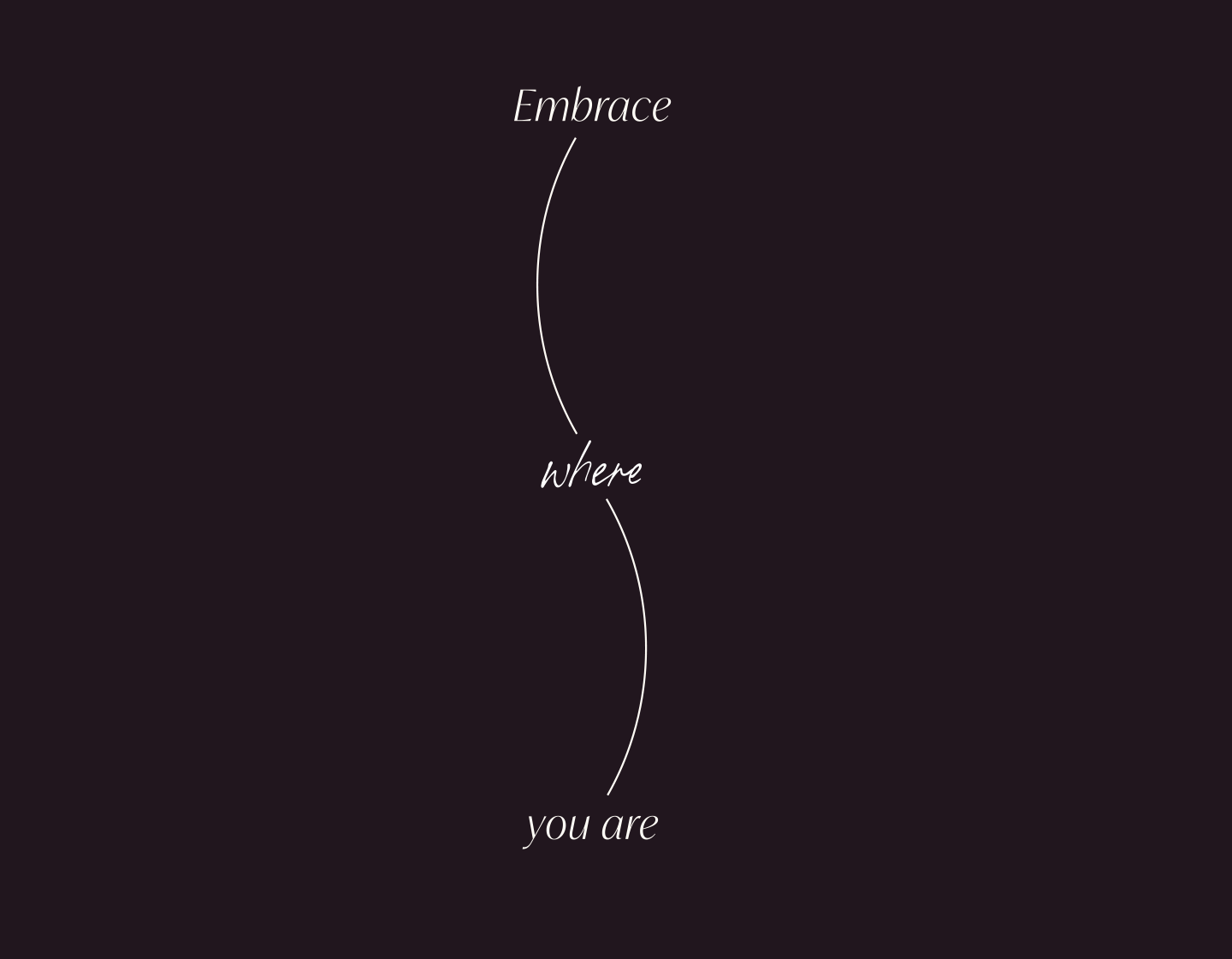design that says Embrace Where You Are